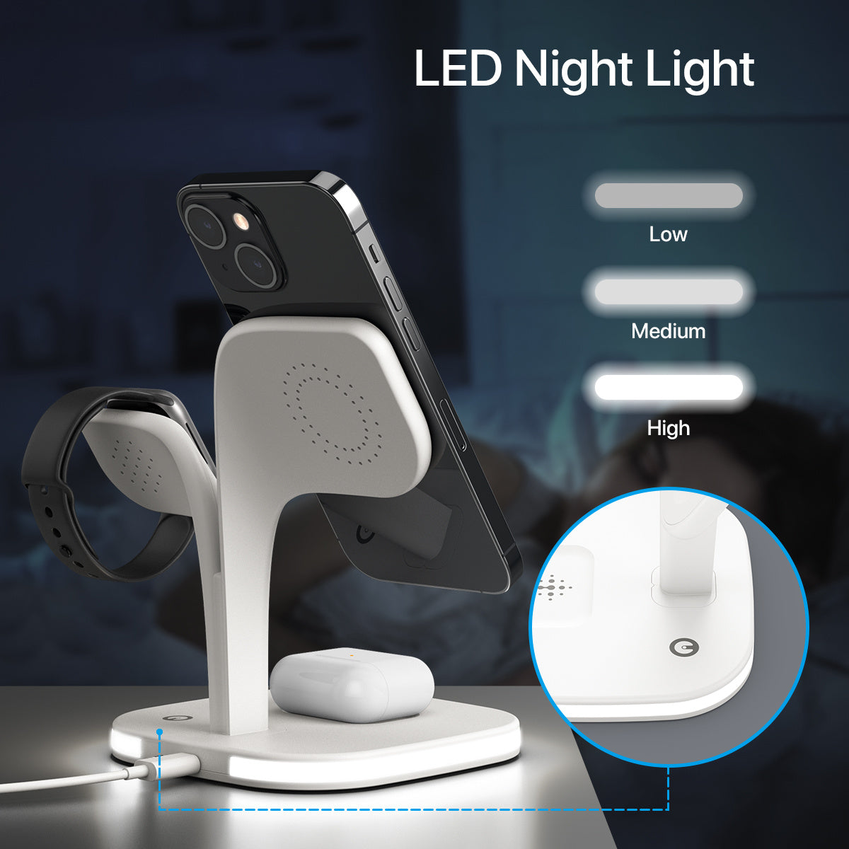 5-in-1 Magnetic Real Wireless Desktop Fast Charging Station For Multiple Devices capnig