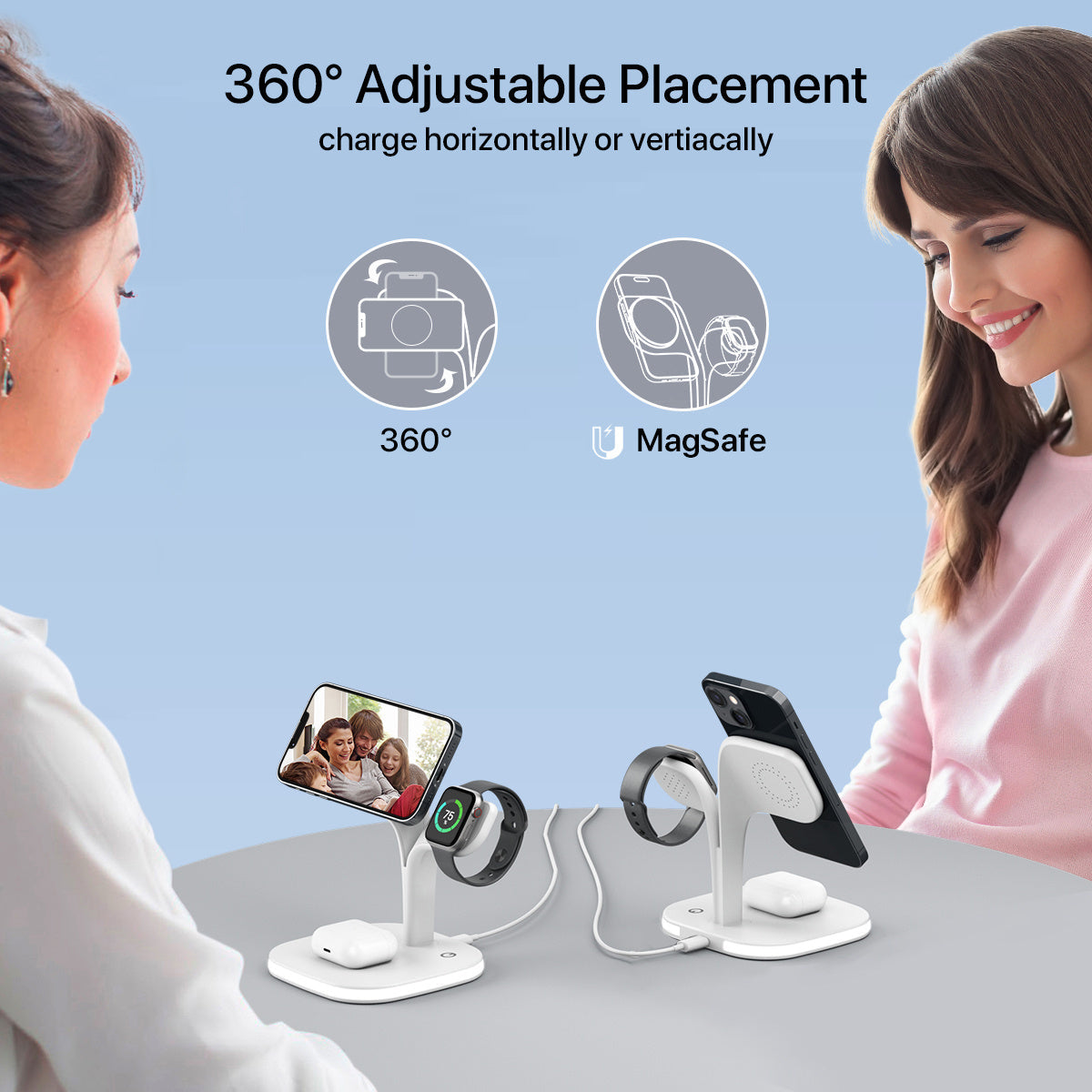 5-in-1 Magnetic Real Wireless Desktop Fast Charging Station For Multiple Devices capnig
