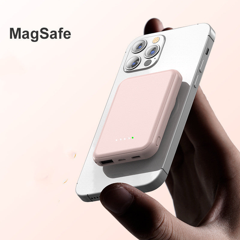 Mini Fast Charging Magnetic Wireless Power Bank 5000 MAh Portable capnig