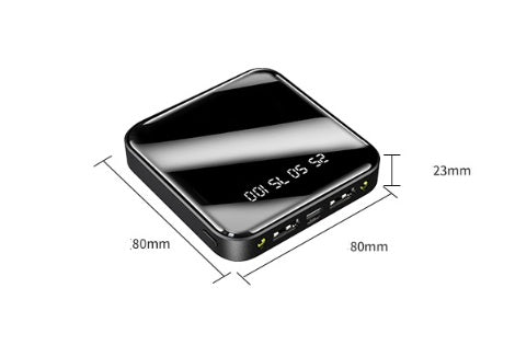 Mini Power Bank 20000 MAh Portable Mirror Digital Display Power Bank capnig