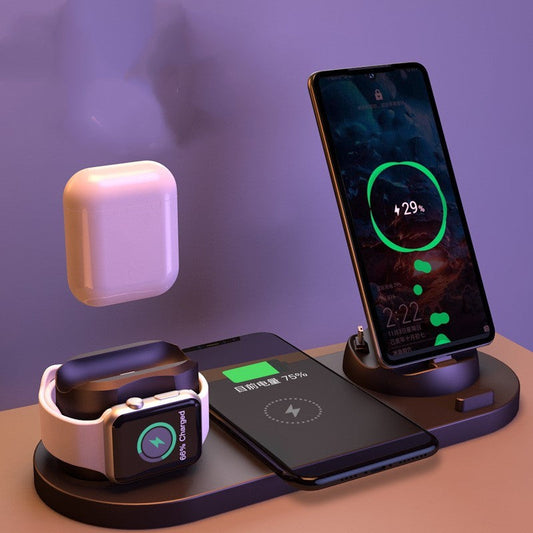 Six-in-one wireless charger for mobile phones capnig