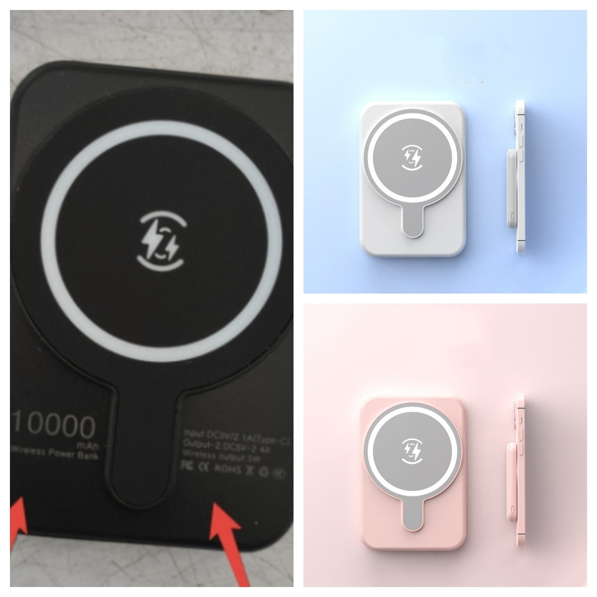 Mini Fast Charging Magnetic Wireless Power Bank 5000 MAh Portable capnig