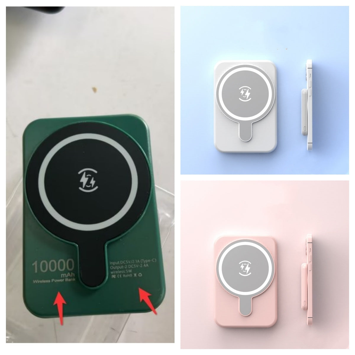 Mini Fast Charging Magnetic Wireless Power Bank 5000 MAh Portable capnig