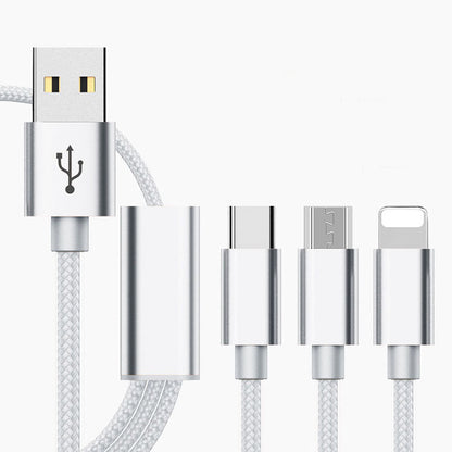 Three-in-one charging cable for mobile phones capnig