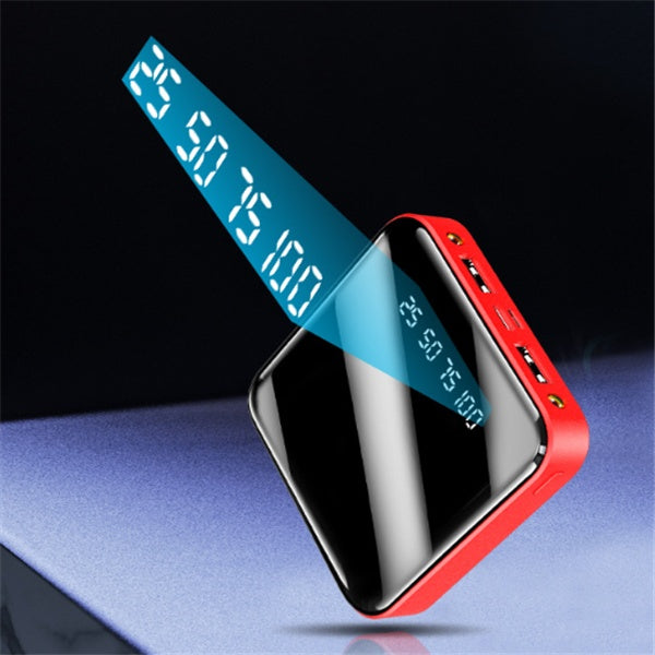 Mini Power Bank 20000 MAh Portable Mirror Digital Display Power Bank capnig
