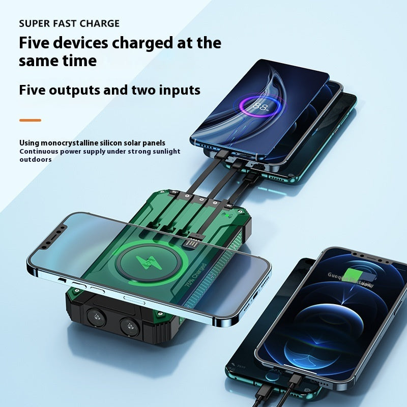 Wireless Charger Solar Portable Power Source capnig