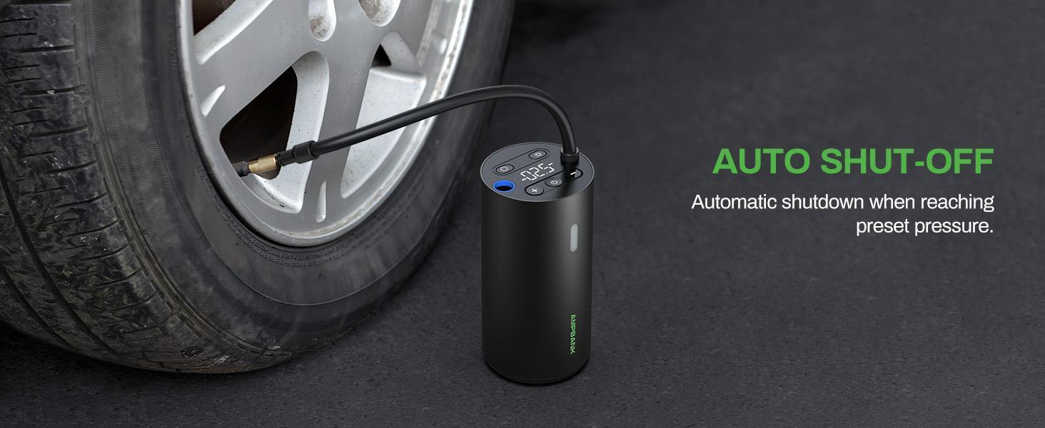 AMPBANK AT004 Smart Portable Tire Air Pump For Cars, Motorcycles, Bicycles And Balls With Pressure Gauge And LED Screen For Fast Inflation Smart Life