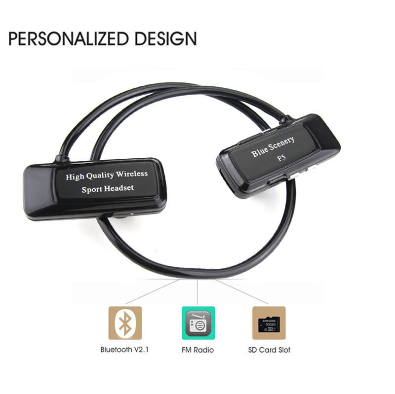 F5 wireless bluetooth headset with card capnig
