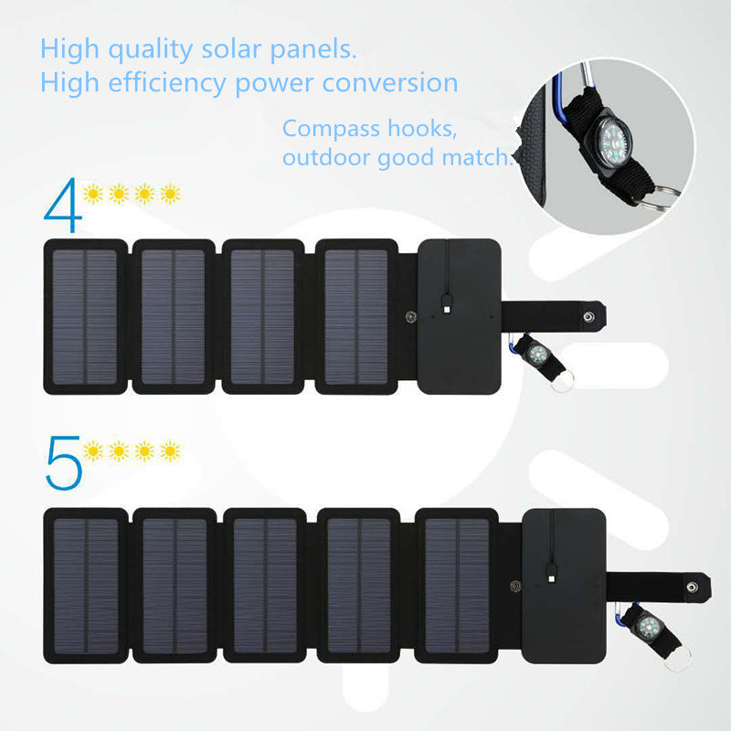 Outdoor Folding Solar Panel Charger Portable 5V 2.1A USB Output Devices Camp Hiking Backpack Travel Power Supply For Smartphones capnig
