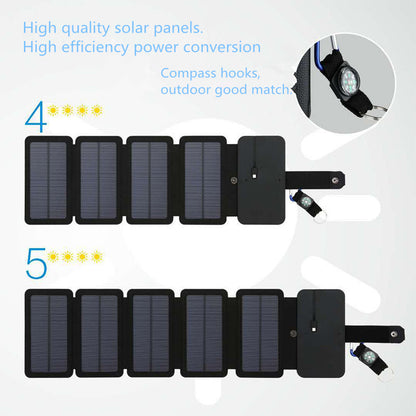 Outdoor Folding Solar Panel Charger Portable 5V 2.1A USB Output Devices Camp Hiking Backpack Travel Power Supply For Smartphones capnig