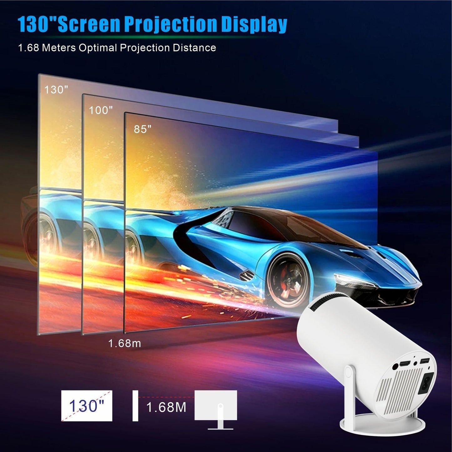 HY300 Pro Projector Home Theater Entertainment Portable Small Projector capnig