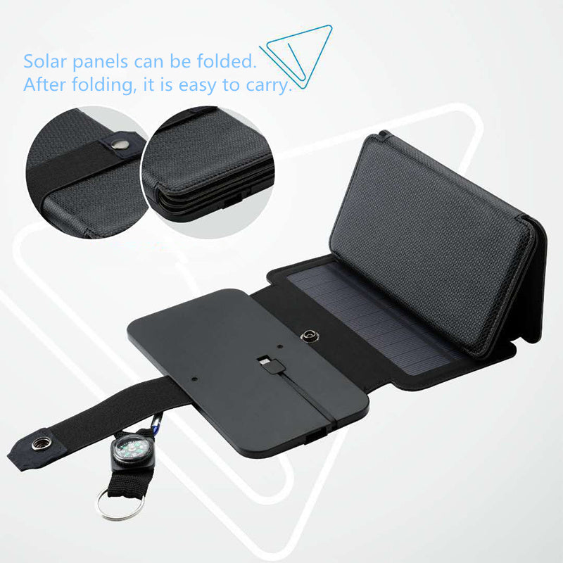 Outdoor Folding Solar Panel Charger Portable 5V 2.1A USB Output Devices Camp Hiking Backpack Travel Power Supply For Smartphones capnig